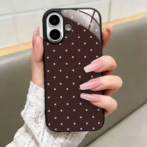 Elegant Wine Glossy Dot Phone Case, Compatible with iPhone 17/17 Air/16/15/14/13/12/11/pro Max/plus, Unisex Design
