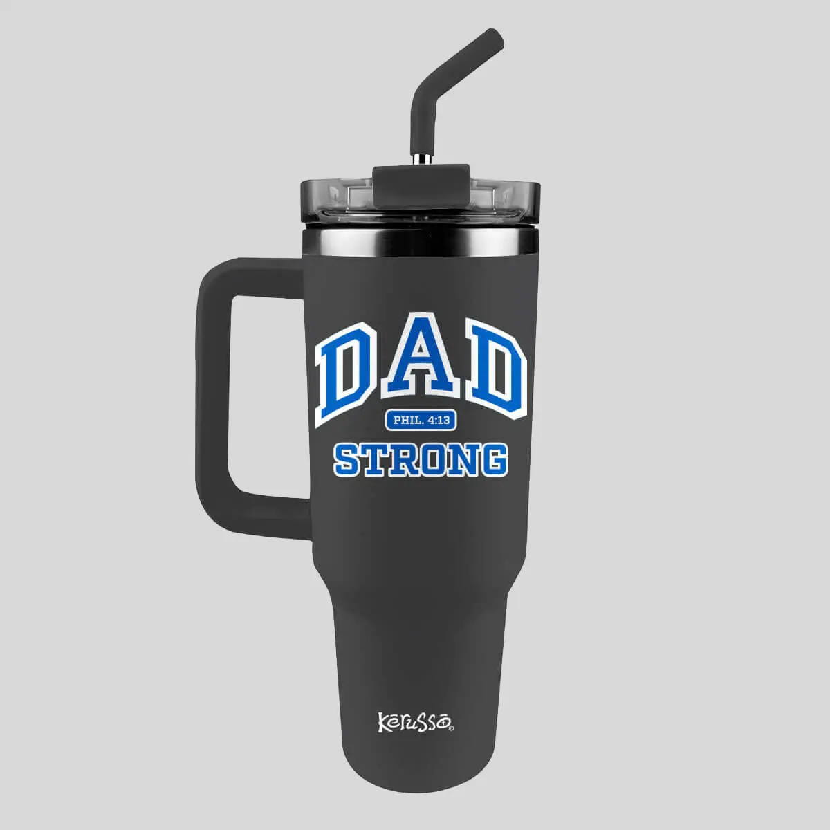 Kerusso Classic 40oz Stainless Steel Vacuum Flask, Sweat-Free Drinkware with Straw Lid for Dads