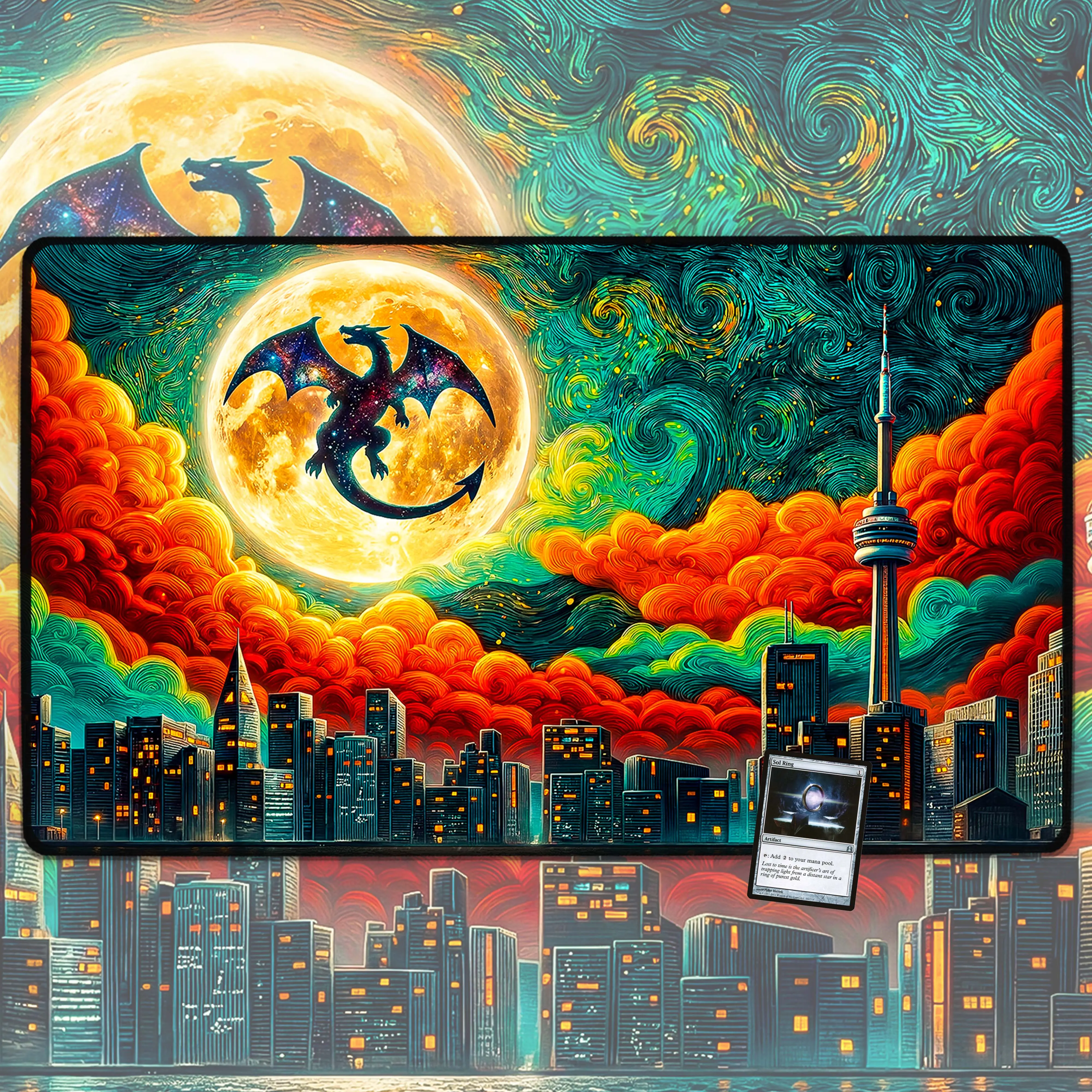 Dragon Evolution TCG Playmat and Gaming Mousepad, Trading Card Games, Custom Art, Gamer Gift,