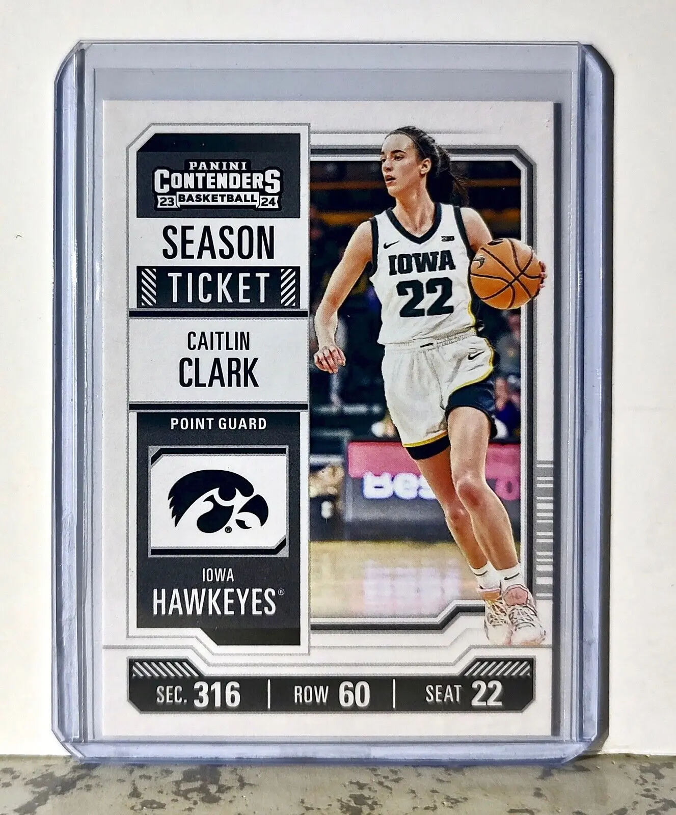 2023-24 Caitlin Clark Panini Contenders #CC3 Season Ticket Card Iowa Hawkeyes