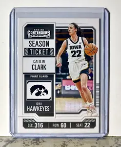 2023-24 Caitlin Clark Panini Contenders #CC3 Season Ticket Card Iowa Hawkeyes