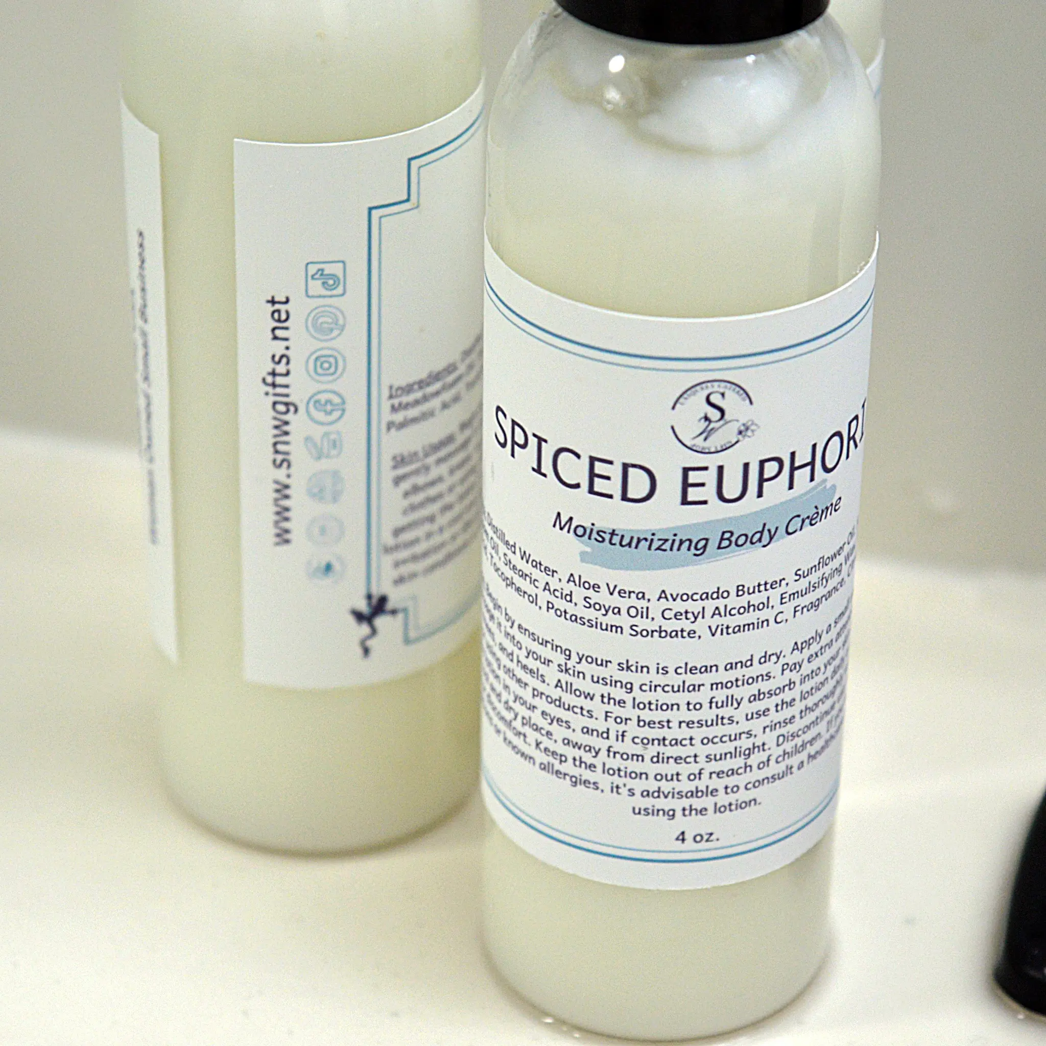Body Créme: Spiced Euphoria; Soothing & Moisturizing Lotion; Luxury Body Care; Lightweight Body Care; Moisturize and Radiant