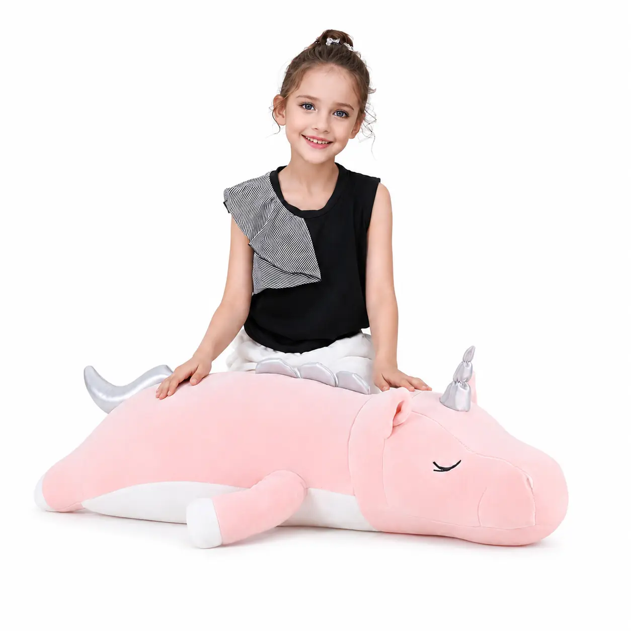 SNOWOLF 35Inch Unicorn Stuffed Animal Pillow, Cute Pink Long Plush Unicorn Toy, Huggable Pillow for Girls Room, Bed, Sofa, Birthday Gift for Unicorn Lovers