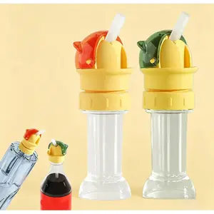 Anti-choking water bottle cap with straw, portable drinking gadget for children, universal cap converter for mineral water bottles, suitable for various juice and water bottles|   Anti-spill flip lid