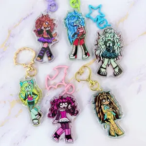 Monster Woman School Emo Scene Acrylic Keychains