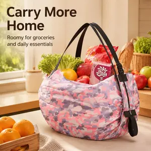 Foldable Shopping Bag for Gym & Outdoor, Large Waterproof Tote, Nonwoven Fabric Sports Bag, Durable and Convenient