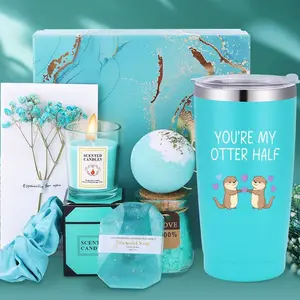 Women Appreciation Gift Basket Works Set Green Stuff Unique Romantic Sweet Otter Half Gift for Women Her Female Girlfriend GF Wife Best Friend BBF Sister Bestie Funny Cute Aesthetic Beauty Birthday Valentine'S Day Thank You Present