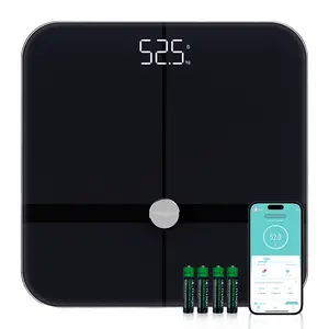 Fitdays Smart Bathroom Scale, Digital Bathroom Scale, Body Fat Scale with 20 Body Metrics, Minimalist Design, Large Glass Platform, 3" Color Screen, 5kg–180kg Capacity, Support 24 Users, Right Tool for Fitness Tracking