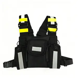 Border Walkie-Talkie Bag Oxford Cloth Vest Backpack New Fashion Unisex Waist Pack Zipper Fanny Pack Trendy Functional Style Tactical Bag Adjustable Backpack Hip Bag