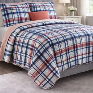 3PC King Cotton Quilt Set – Multiple Colors
