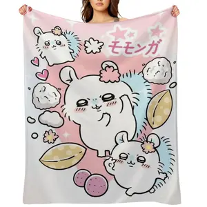 Cute C-Chiikawas Fall Throw Blanket For Women Men Winter Travel Nap Cute momonga Poster Printed Flannel Bed Blankets Office Camping Air Conditioned Quilt All Season Soft Warm Plush Bedding Throws Sofa Car Home Decor Girls Christmas Gift super cozy blanket