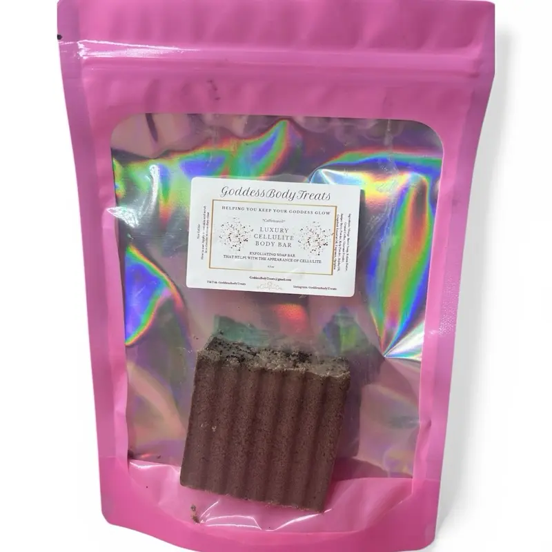 GoddessBody Treats Caffeinated Exfoliating Soap Bar with Light Grapefruit Scent that helps  Reduced the appearance of Cellulite & Minor Body Acne