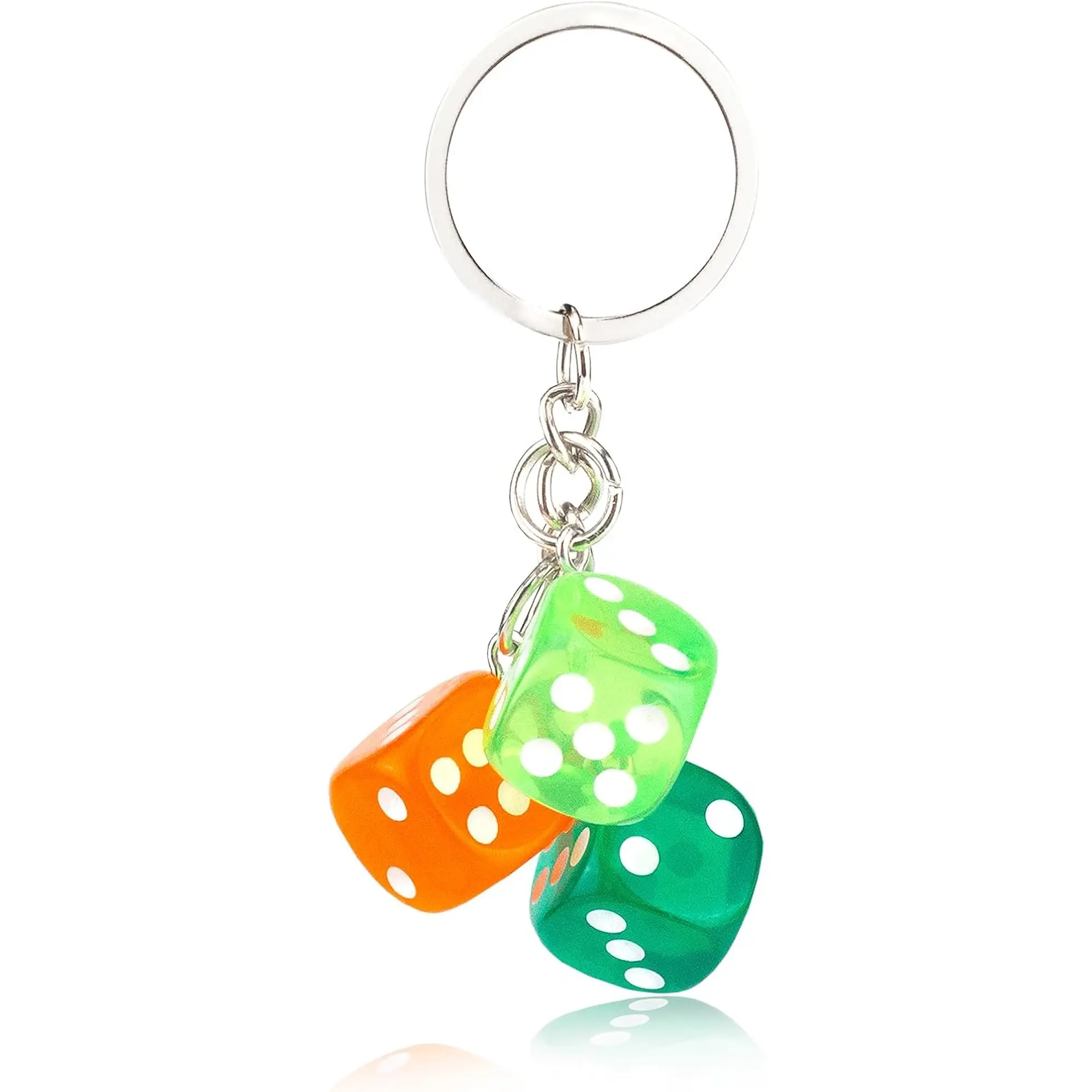 Lucky Colorful Lightweight Dice Keychain - Stylish and Aesthetic Charm for Keys & Bags Auconda