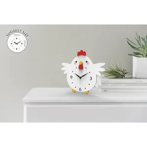 "Nugget" - FGnano Adorable Baby Chick Shaped Clock, Cartoon Style, Acrylic, White Gift Box
