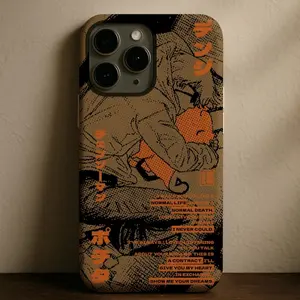 Chainsaw Man iPhone Case Denji & Pochita Hug Manga Cover