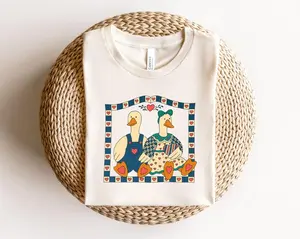 Vintage Goose Sweatshirt, Country Farmhouse Duck Shirt,90s Retro Goose Couple Sweatshirt, Cottagore Animals Sweater, Cute Cozy Pullover