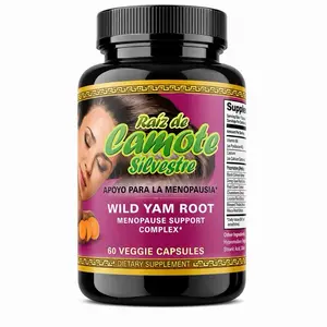 Raíz de Camote Silvestre Supplement Wild Yam Root Capsules for Menopause Support Hormone Balance & Wellness Formula, 60 Veggie Capsules