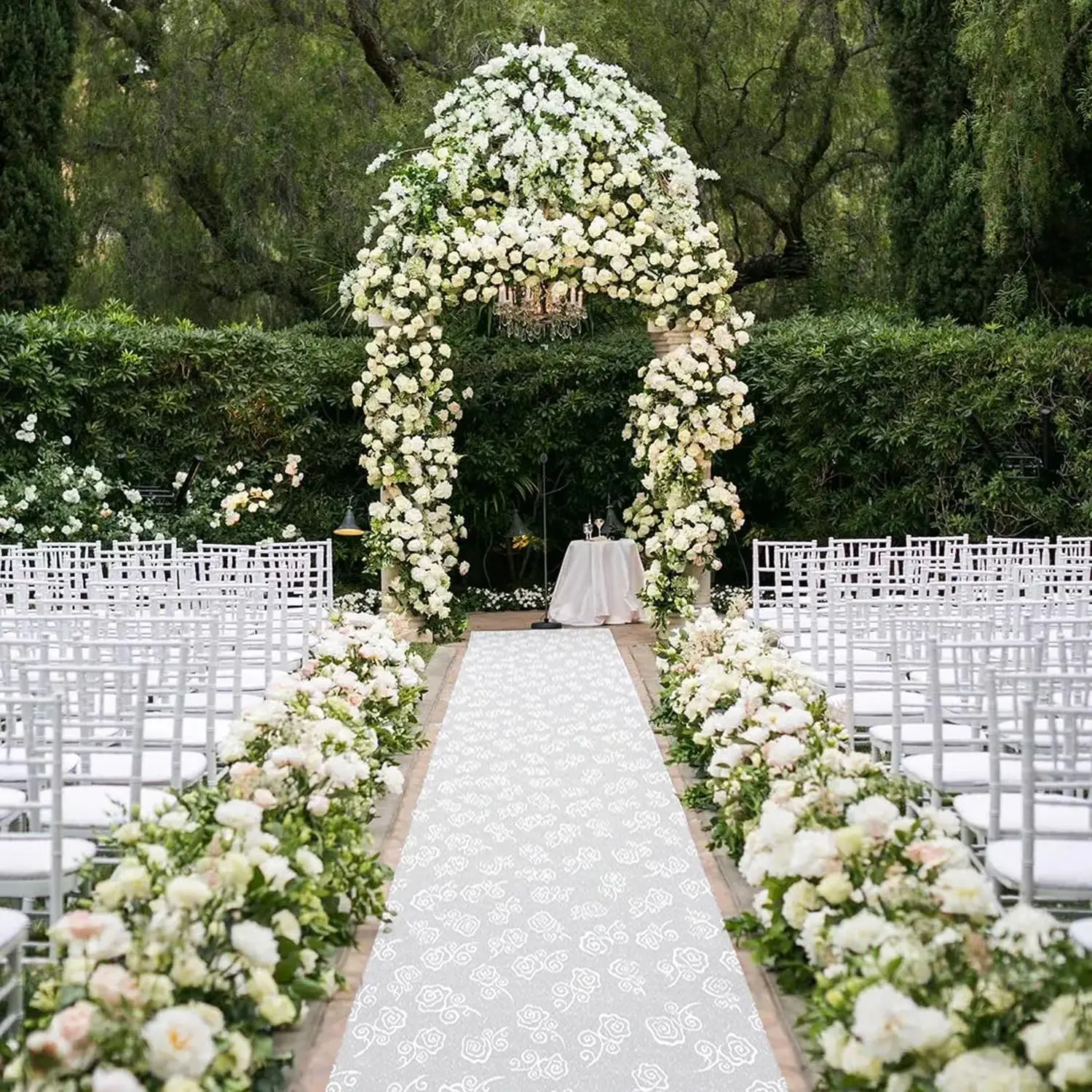 Thickened Aisle Runner for Wedding CeremonyFeet White Aisle Runner Walkway for Indoor Outdoor Wedding Church Decorations ，Halloween Parties can Also use a Carpet，50g(Rose, 3x100Feet)
