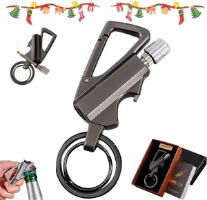 Permanent Match Infinity Lighter with Multitool Keychain Bottle Opener, Reusable Waterproof Strike Anywhere, Forever for Outdoor Survival, Men Women Rechargeable Camping LED Work Light