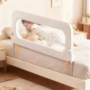 47" Foldable Portable Toddler Bed Rail Guard - 14 Adjustable Heights Baby Bed Bumper, Fits Twin to King Size Beds, Perfect for Home & Travel Use