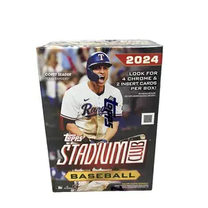 Topps 2024 Stadium Club Baseball Retail Blaster Box - 4 Chrome & 2 Insert Cards Per Box Featuring Corey Seager sports collectibles