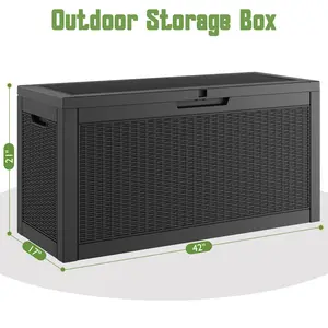[Mother's Day gift]60 Gallon Outdoor Storage Box, Waterproof UV-Resistant Deck Box with Lockable Lid – Extra Table or Bench, High-Quality Resin Patio Organizer for Garden, Pool, Porch – Quick Installation Summervibes