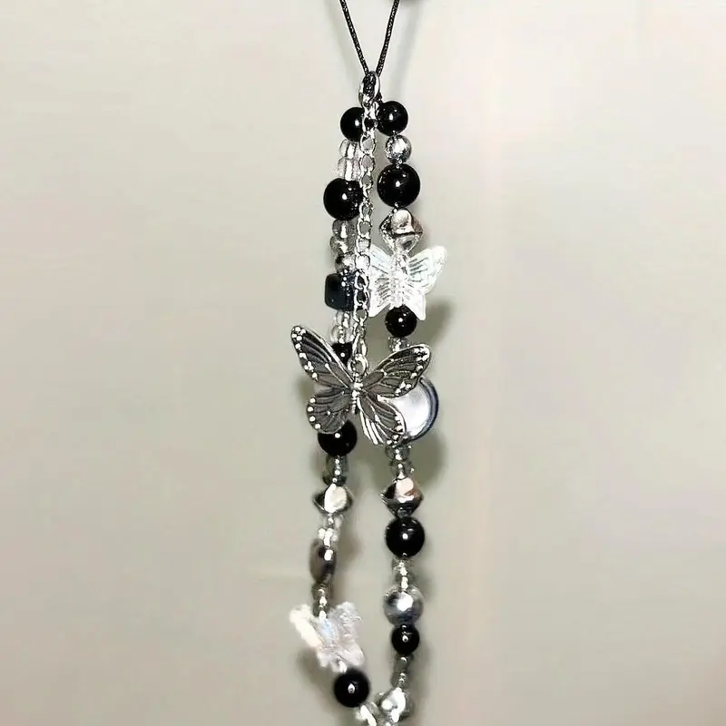 Butterfly Design Phone Chain, Cute Phone Lanyard, Fashion Phone Strap for Women & Girls, Mobile Phone Decoration Accessories, Cell Phone Charm, Cellphone Accessories