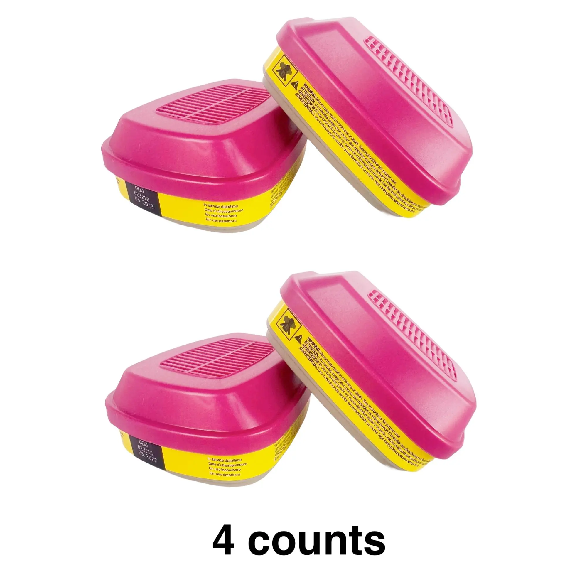 4pcs 40mm High-Efficiency Activated Carbon Chemical Protection Hazardous Environments Gas Mask Filters, Anti-Toxic Chemical Protective Respirator Accessories, Versatile Compatibility, Suitable for Half-Face and Full-Face Masks