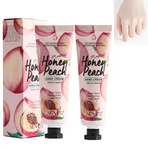 2-Pack Aliver Peach Hand Cream 60g, Winter Moisturizing Skincare, Hydrating Smooth Soft Anti-Chapping, Pleasant Shea Butter Scent