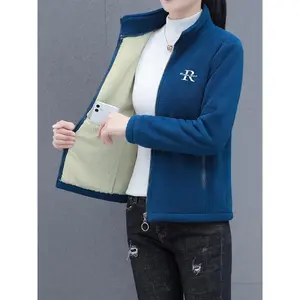 Fleece Jacket Women's New  Autumn and Winter Plus Fleece Warm Open Cardigan