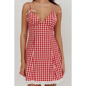 Gingham Red Dress
