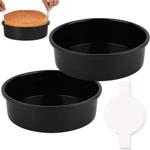 10 Inch Cake Pan - Set of 2 Round Cake Pans with 70 count  Paper, Non-stick Cake Baking Pans, Dishwasher Safe
