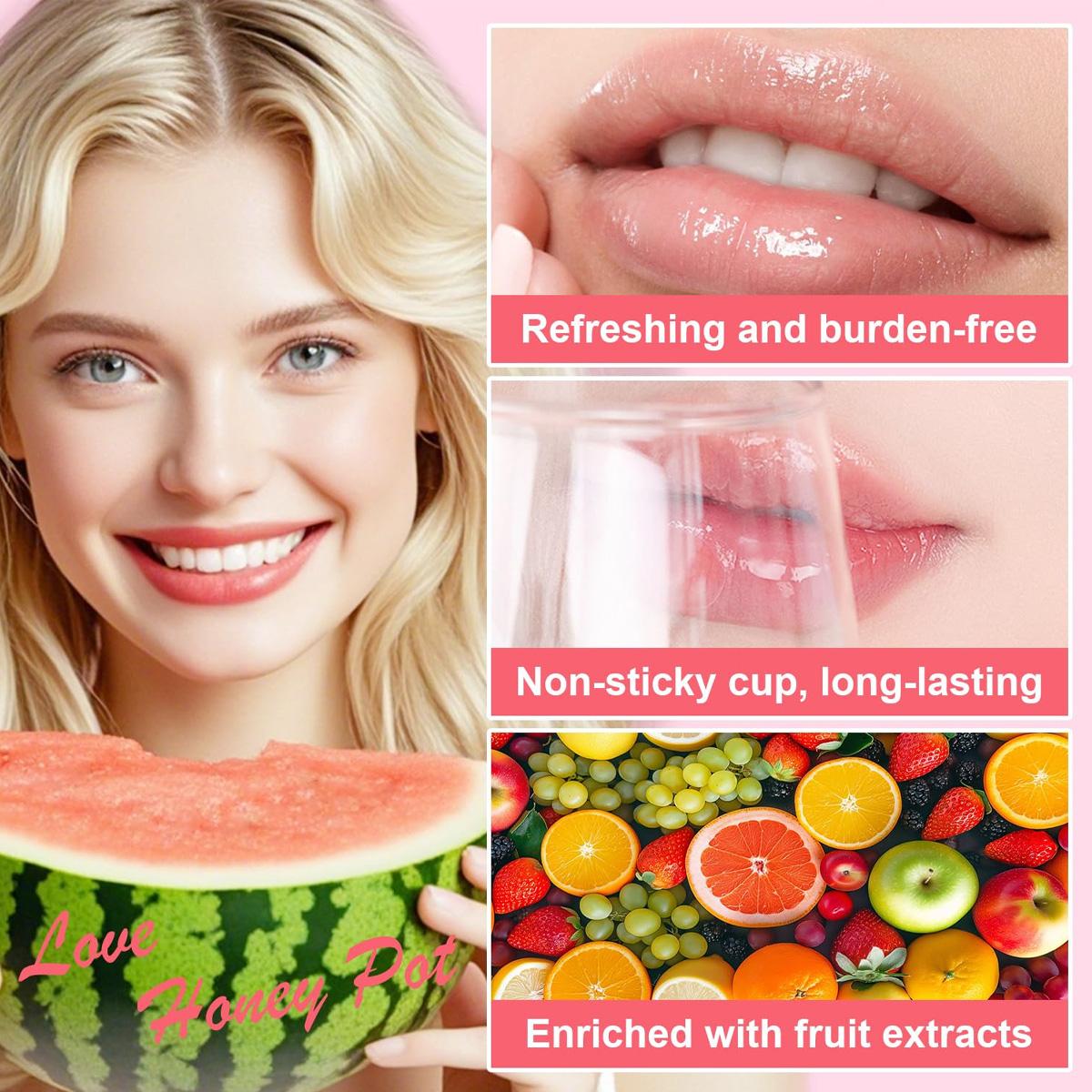 Watermelon Overnight Hydrating Lip Mask for Dry & Cracked Lips，Daily Skincare Product, Lip Plumper