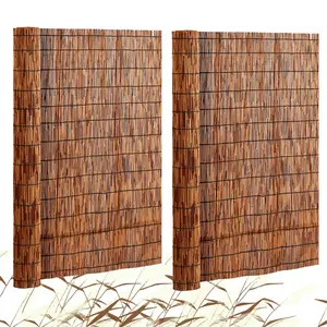 VEVOR Natural Reed Fencing,  4 ft x 16.4 ft, 2 Pack Reed Screen Curtain Balcony Reed Fence Roll for Outdoor Backyard Patio, Decorative Fence for Backyard Garden Fencing Divider, Privacy Panel, Brown