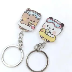 Bubu and Dudu Key Holder Wall House Couple Omaments Hanger Keyring for Bag Pendant Accessories Key Chain Fans Lover Gift