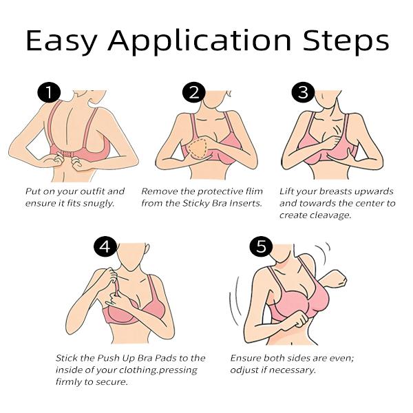 COCODOLL Sticky bra pads,Removable Bra Pads,Inserts-Instant Lift& Push-Up Pads,Washable Silicone Bra Boosters For 2 Cup Sizes Enhancement