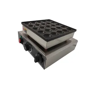 Garvee Mini Dutch Pancake Maker Machine – 900W Nonstick Electric Poffertjes Iron, 25 Cavities (1.57 Inch), Precise Temp Control (122°F-572°F) & Timer, Fast Even Heating for Home, Party, Café