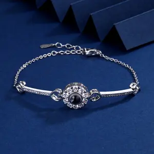 Personalized Sunflower Shape Photo Projection Bracelet Gift for Her• Memorial Photo Bracelet• Personalized Picture Inside Bracelet