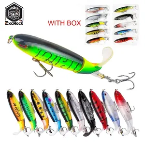 EXCROCK 5/10pcs Artificial Fishing Lure, 13.5g Simulation Fishing Lure with Hook, Fishing Accessories for Outdoor Fishing Equipment, 10cm Whopper Plopper, Swimbaits, Fishing Lure Bait