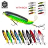 EXCROCK 5/10pcs Artificial Fishing Lure with box, 13.5g Simulation Fishing Lure with Hook, Fishing Accessories for Outdoor Fishing Equipment, 10cm Whopper Plopper, Swimbaits, Fishing Lure Bait