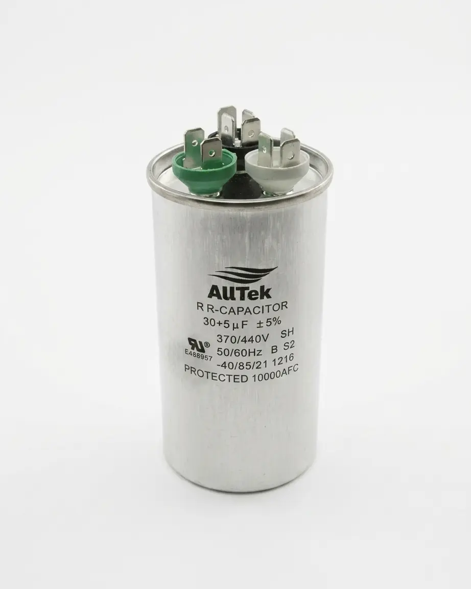 Alltek 30+5uf 370-440V AC HVAC Round Run Capacitor Alltek 30+5uf 370-440V AC HVAC Round Run Capacitor