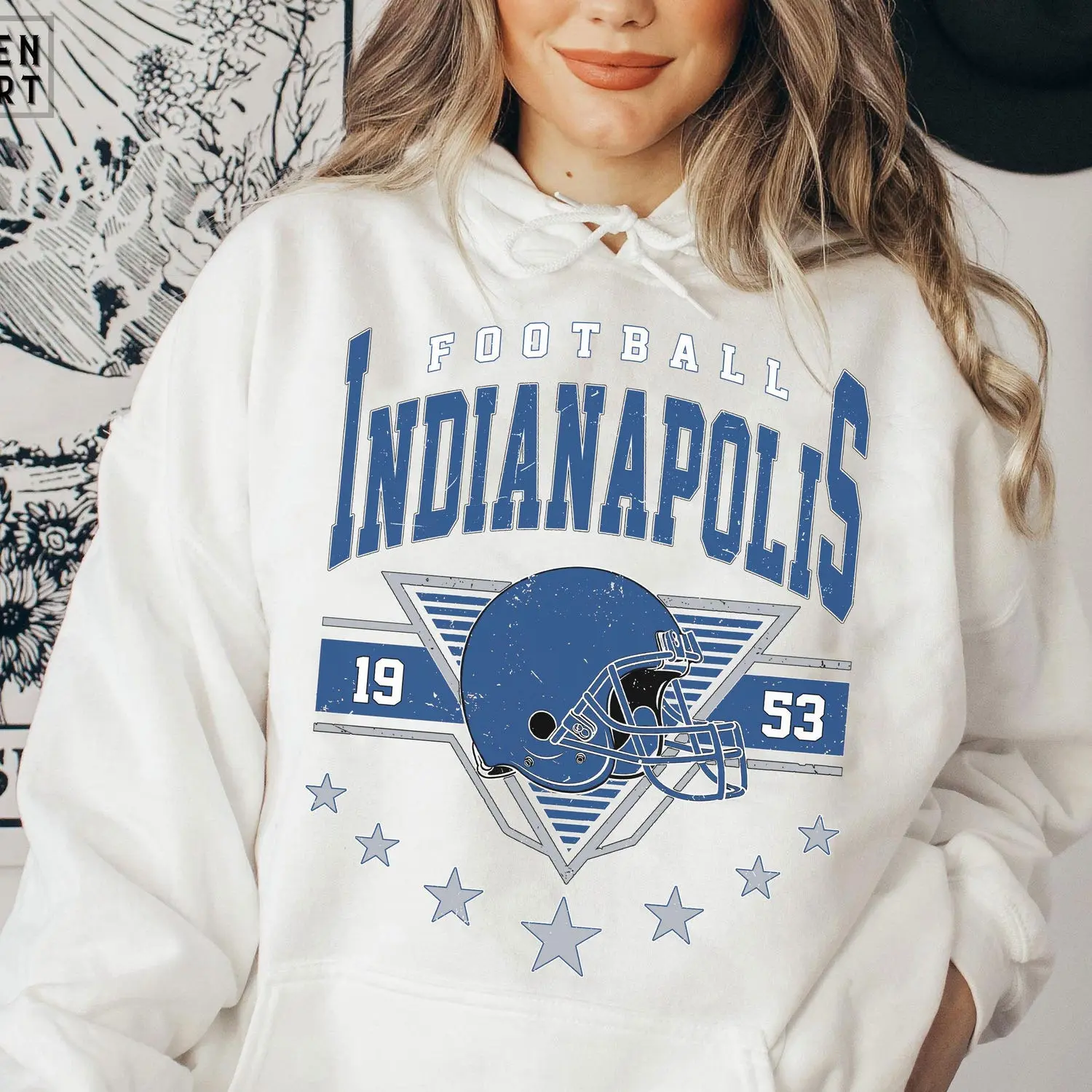 Vintage 90s Style Indianapolis Football Hoodie Sweatshirt, Game Day, Indianapolis Team Football Shirt, Sunday Indianapolis, #CColtt merch, Football Fan Gift ETBX