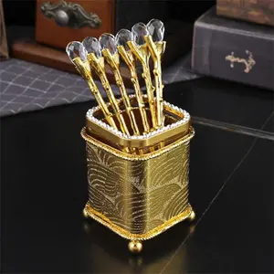 Tree Shaped Coffee Spoon Set with Storage Box, 6 Counts Metal Coffee Spoon, Dessert Spoon, Cake Spoon, Tea Spoon, Tableware Set for Home Kitchen