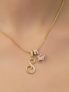 Dopamine Princess Letter Necklace, Personalized Jewelry Gift with Artificial Zircon Heart Pendant, Elegant DIY Stackable Necklace