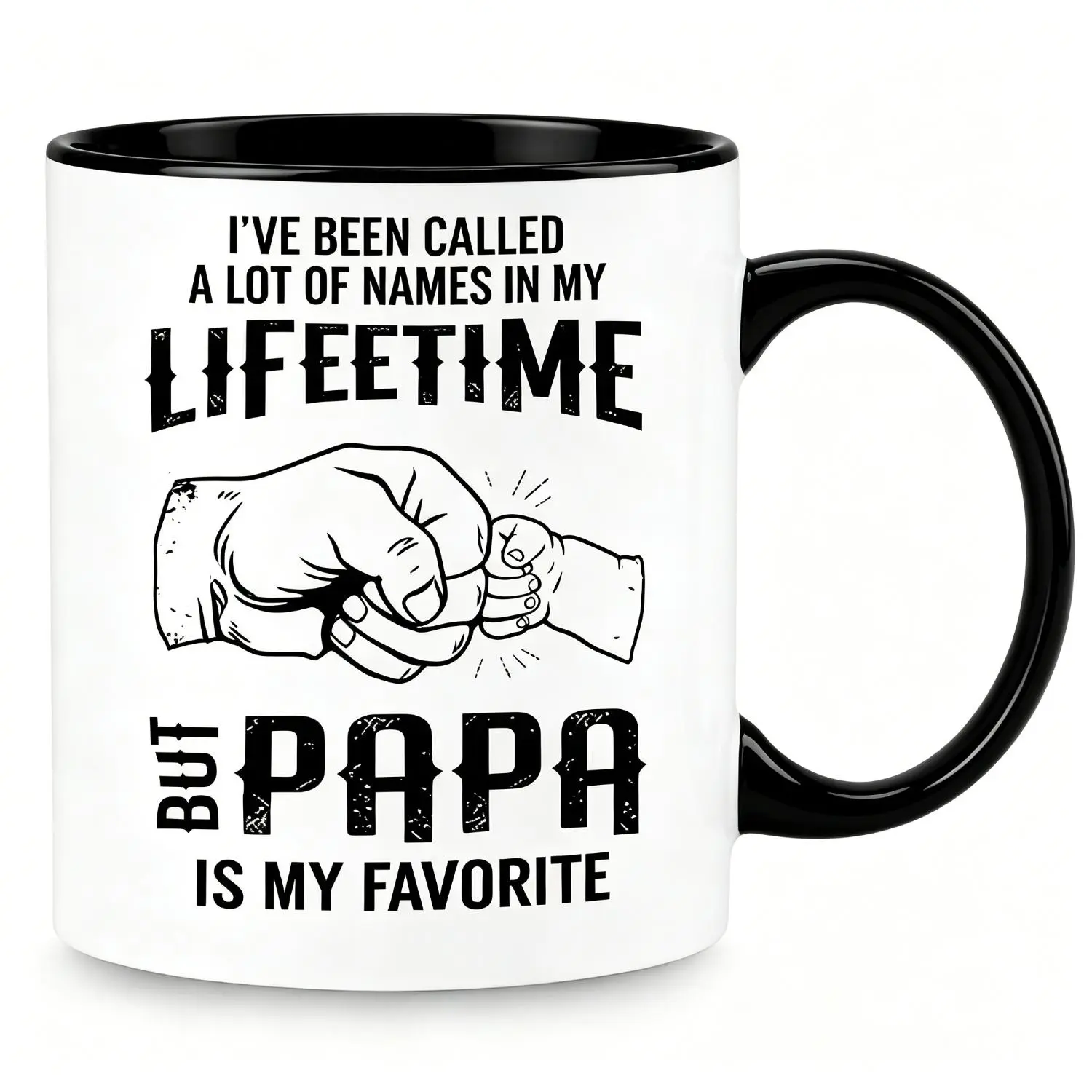 Favorite Papa Name Mug for Fathers and Grandpas Celebrate the Best Name with Fist Bump Quote