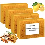 【NEW】 Turmeric Kojic Acid Brightening Single&Multi Pack Soap - All-Skin Body Care Cleanser & Daily Body Wash, Fades Dark Spots, Acne Scars & Sun Spots, Boosts Radiance, Hydrating, Refreshing Lemon Scent, Supports Skin Repair backtoschool