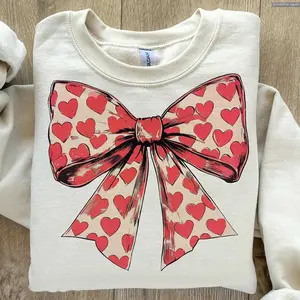 Valentine's day Heart Coquette bow shirt, Valentine sweatshirt, Valentine's Day hoodue,142 heart tee, 142 day bow Anime Inspired Tee