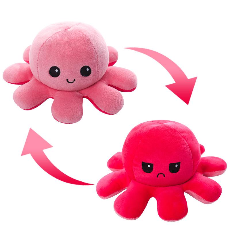 Reversible Octopus Plush Toy, Double-Sided Reversible Octopus Doll