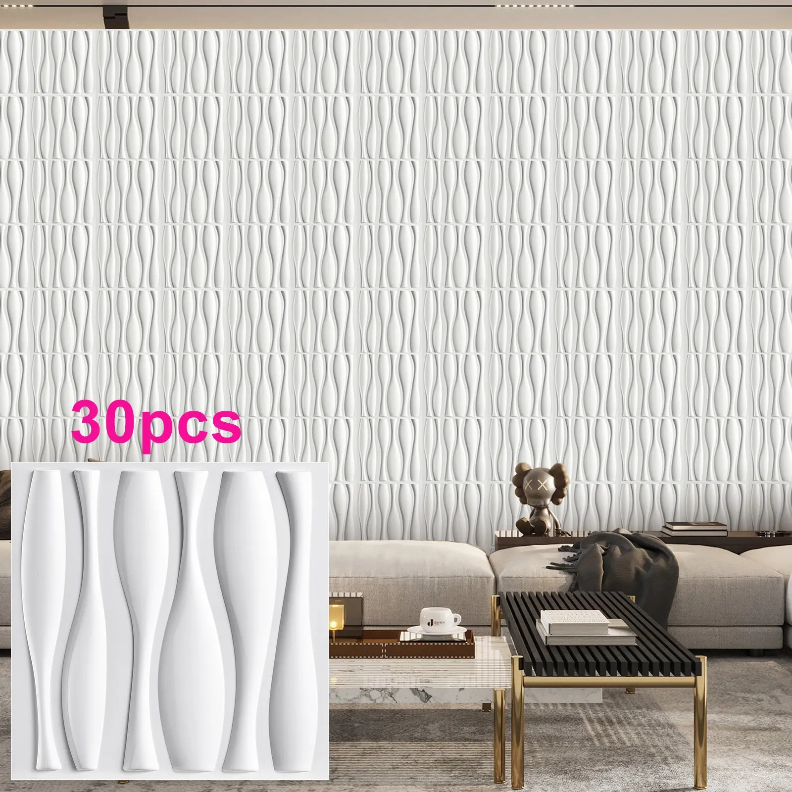 Aadesh PVC Wall Panels, Waterproof & Easy Clean, 11.8x11.8 Inches, 1mm Thick, Ideal for Living Rooms, Bedrooms, Hotels, Offices, Game Rooms