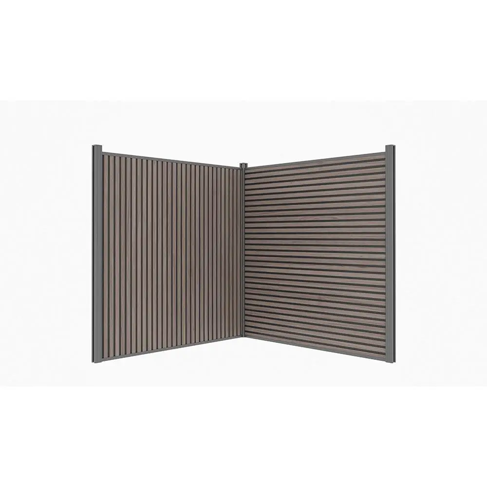 All-Weather WPC Composite Fence Slat Panels American Walnut + FLOLEOPA 33pcs 3D PVC Wall Panels, 11.8×11.8 in, Waterproof & Fire-Resistant, Modern Geometric Wall Decor for Living Room, Bedroom, TV, Office & Game Room